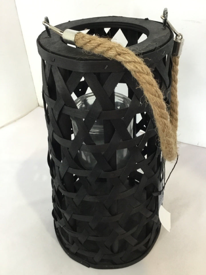 Bohemian Black Wood Lantern