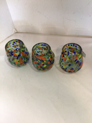Set of 3 Multi Glass Candle Holders
