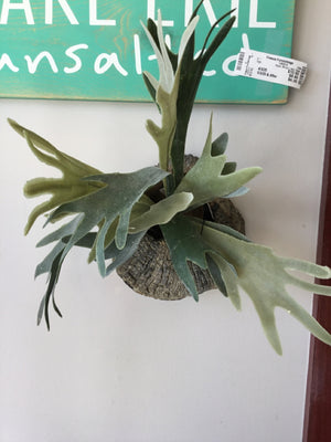 Hanging Green/Gray Plastic Faux Plant