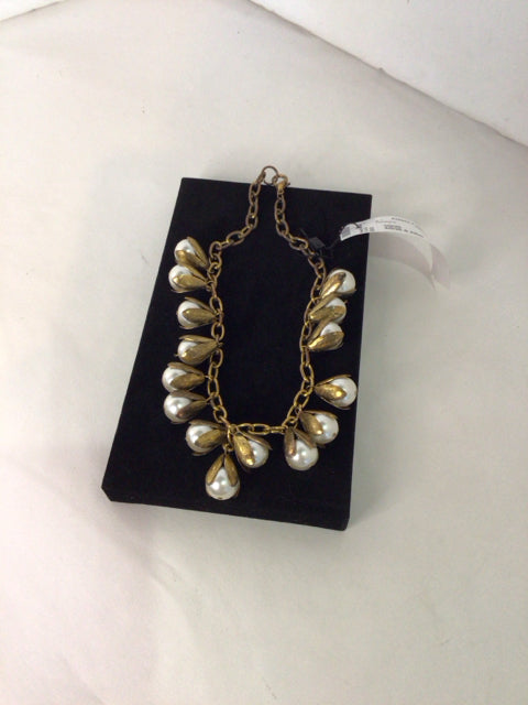 Brass Pearl Necklace