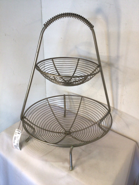 Silver Metal Tiered Basket