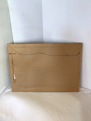 Brown/Gold Crewel Silk Bird Framed Art