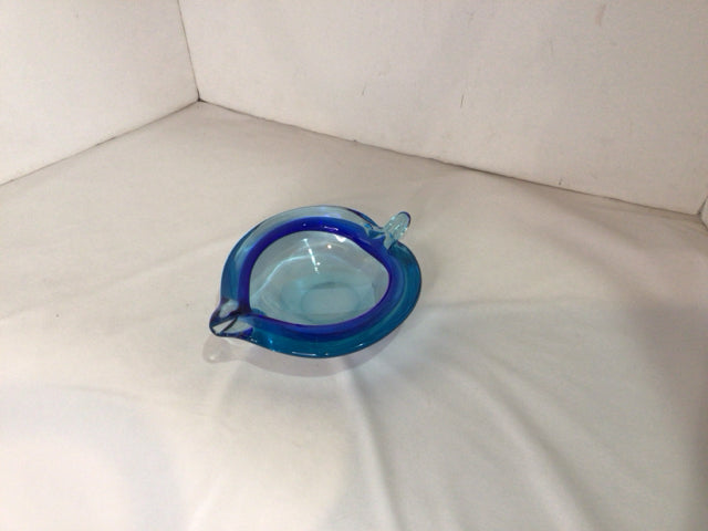 Mural Blue Glass Mid Century Modern Bowl