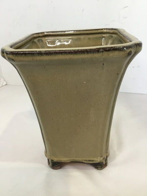 Tan Ceramic Tall Planter