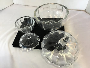 Fall Clear Glass Pumpkin Bowls Holiday Item