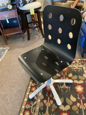 IKEA Armless Wood/Metal Swivel Base Casters Black/Gray Chair