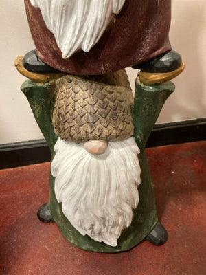 Green/Tan Ceramic Gnome Garden Access.