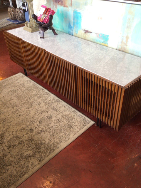 Castlery Wood/Marble Brown/White TV Stand AZU7ZPVP