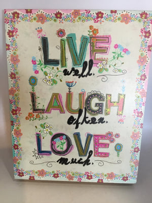 Whimsical Multi-Color Words Flowers Wall Hanging