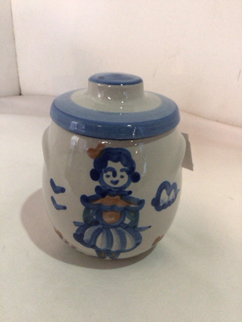 Hadley Gray/blue Ceramic Girl Jar
