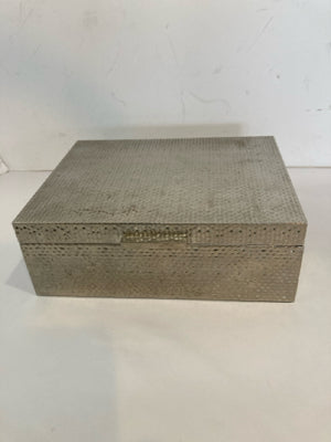 Pottery Barn Silver Metal Hammered Jewelry Box