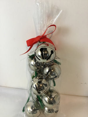 Ornament Silver Metal Bells Holiday Item