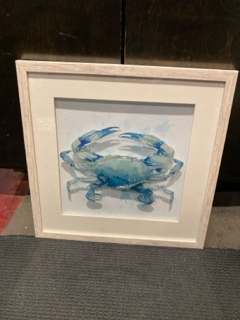 Blue/White Crab Framed Art