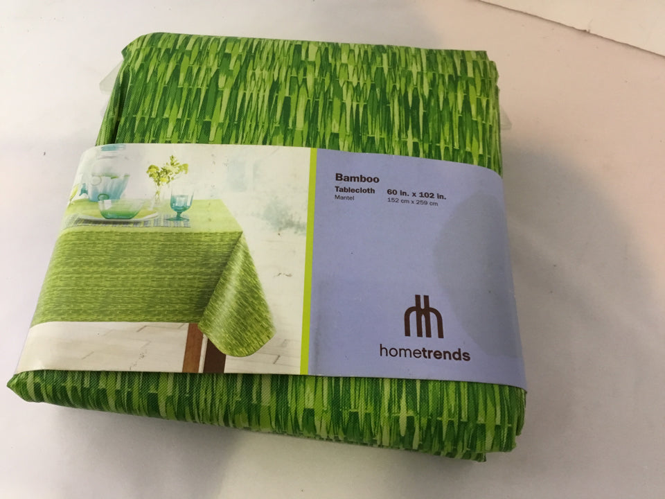 Green Vinyl Bamboo Tablecloth