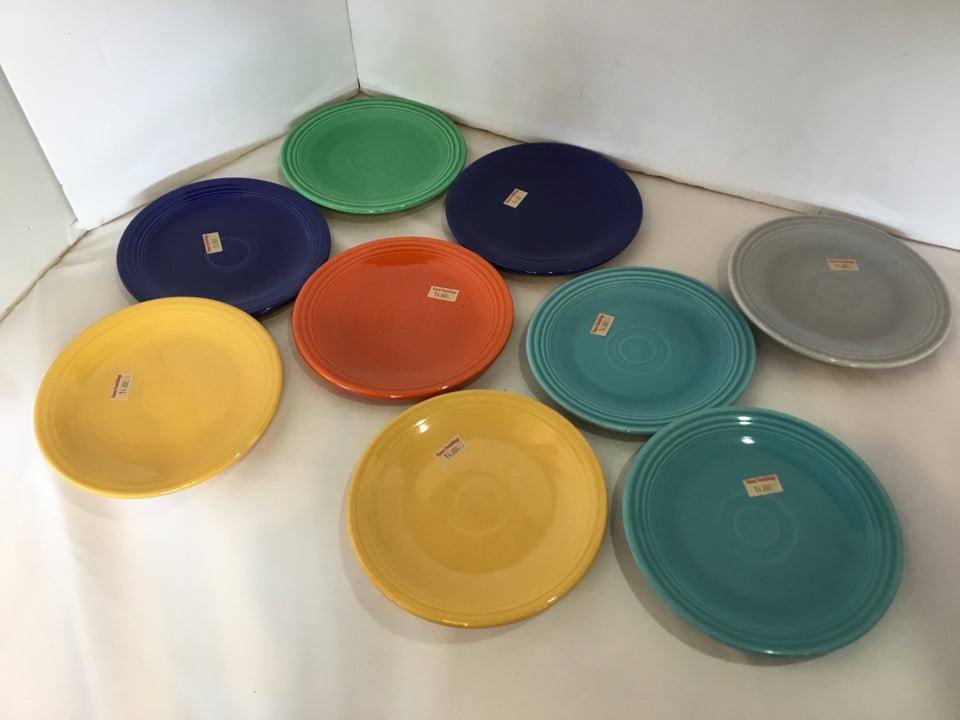 Fiesta Vintage Set of 9 Multi Stoneware Plate Set