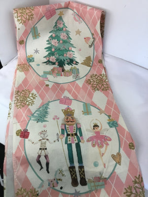 Christmas Pink/white Table runner Nutcracker Holiday Item