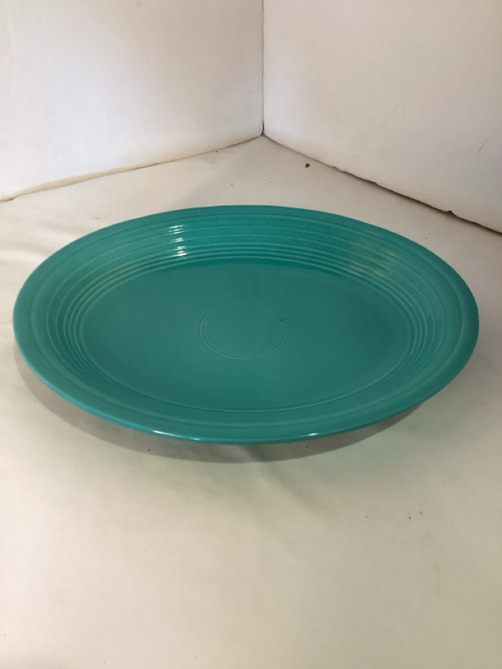 Fiestaware Vintage Oval Aqua Ceramic Tray