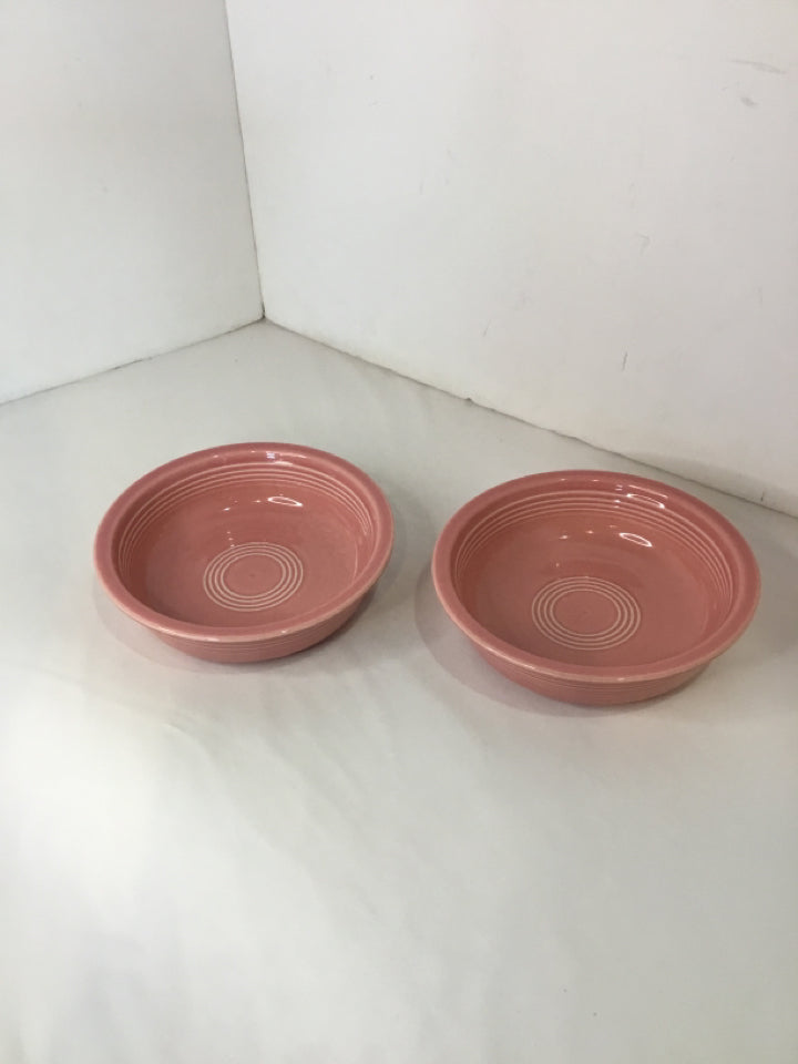 Fiestaware Pair Pink Ceramic Bowl Set