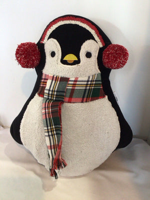 Pillow Black/White Penguin Holiday Item