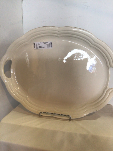 Himark Cream Ceramic Oval Tray