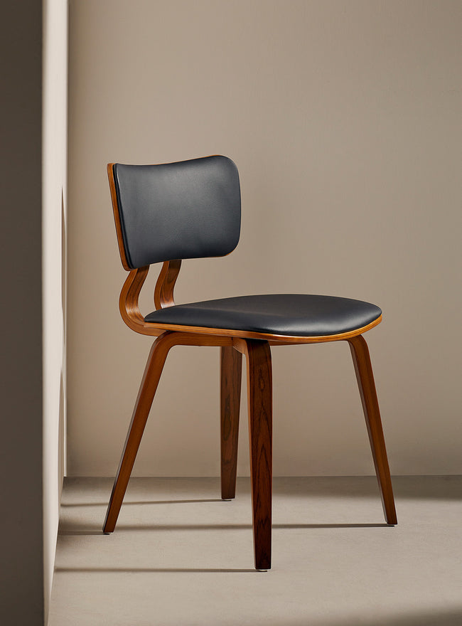 Hoft Home Mid-Century Wood Brown/black Chair 39432L2X