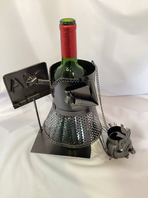 Gray Metal Girl Wine Holder