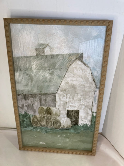 Green/Gray Barn Framed Art