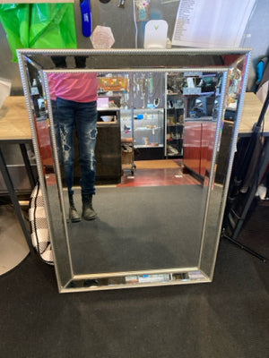 Silver Beveled Mirror