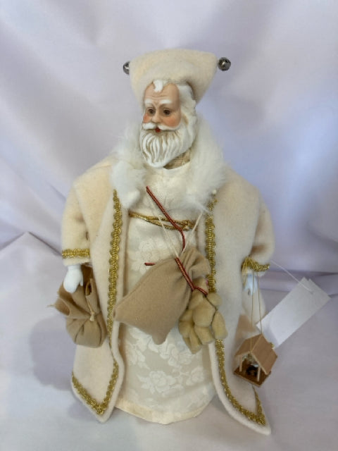 Figure Cream Fabric Father Christmas Holiday Item