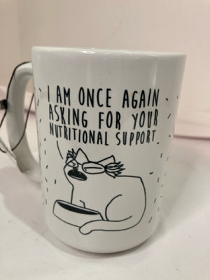 White/Black Ceramic Cat Mug