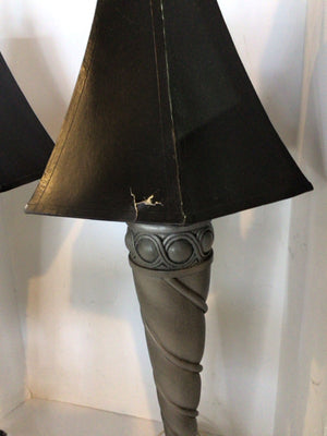 Gray Resin Pair Lamp Set