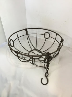 Outdoor/Outside Black Metal Hanging Basket