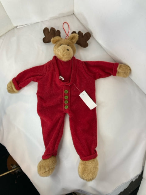 Stocking Red Fleece Moose Holiday Item
