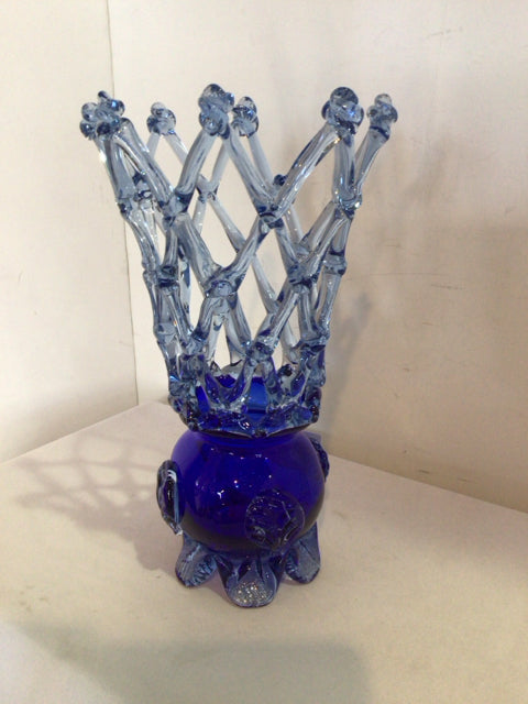 Murano Blue Glass Vase