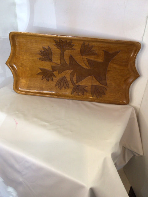 Brown Wood Carved Tray