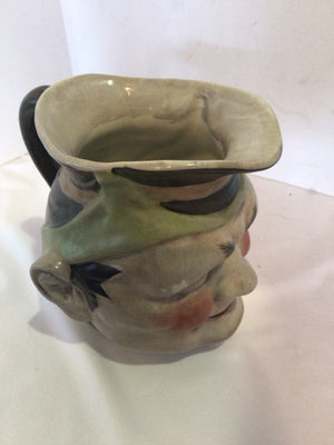 Majolica Tan/Green Ceramic Man Mug