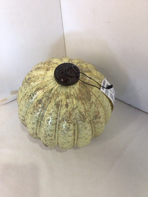 Pottery Barn Christmas Gold Ceramic Oversized Ornament Holiday Item