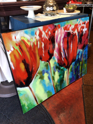 Multi-Color Tulip Stretch Canvas Art