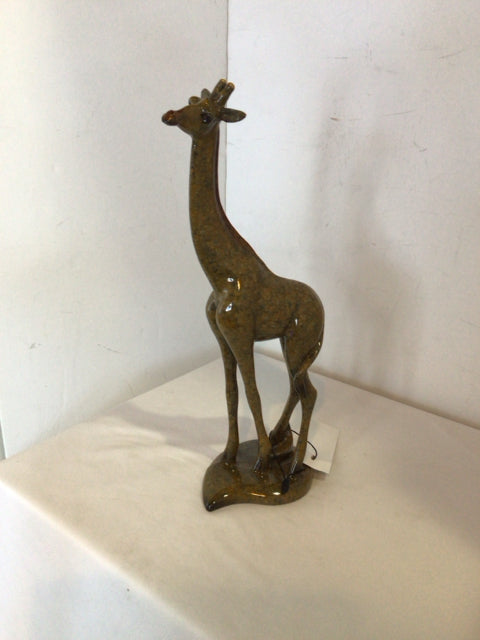 Green Resin Giraffe Statue