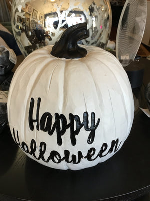 Halloween White Resin Pumpkin Holiday Item