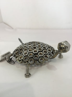 Recycled Silver Metal Turtle Figurine