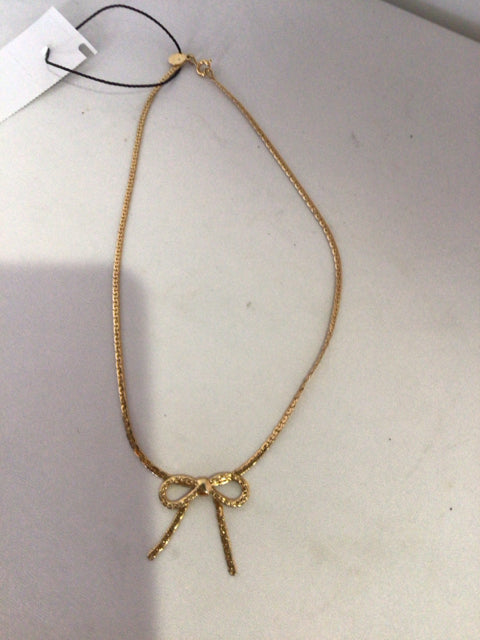 Metal Gold Bow Necklace