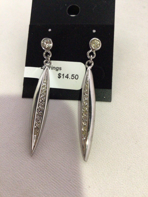 Silver Rhinestone Earrings