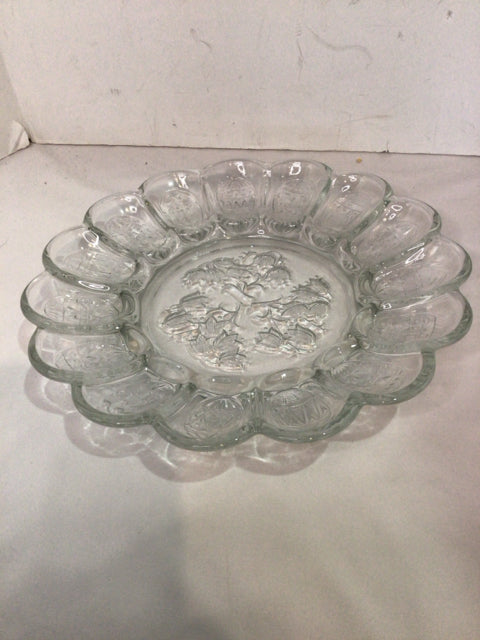 Clear Glass Egg Plate