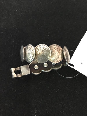 Vintage Sterling Silver Silver Coin Bracelet