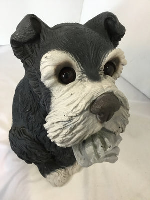 Black/Gray Resin Dog Statue