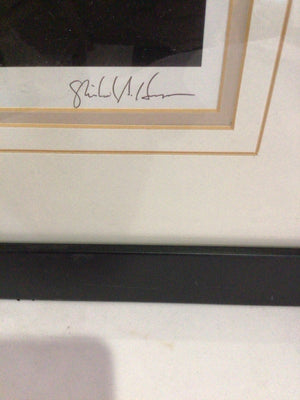 Signed White/Black Flowers Framed Art