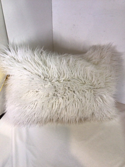 White Faux Fur Pillow