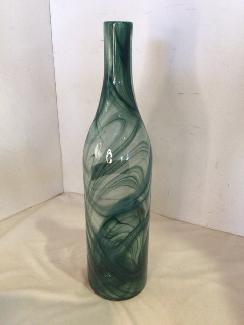 Blue Glass Swirl Bottle