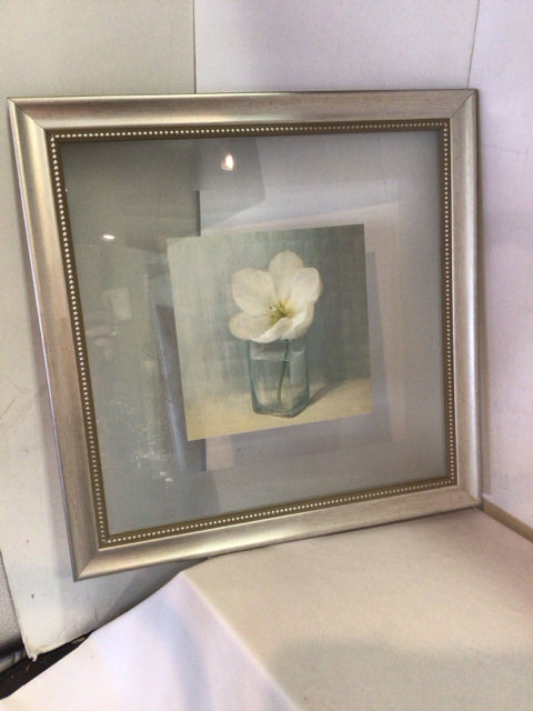 Blue/White Flower Framed Art